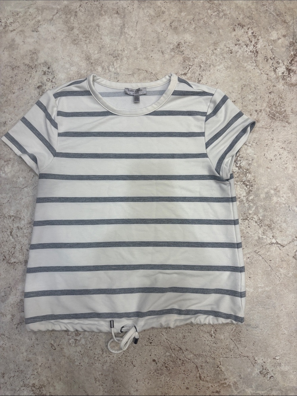 Cable & Gauge Studio Striped Tie Top